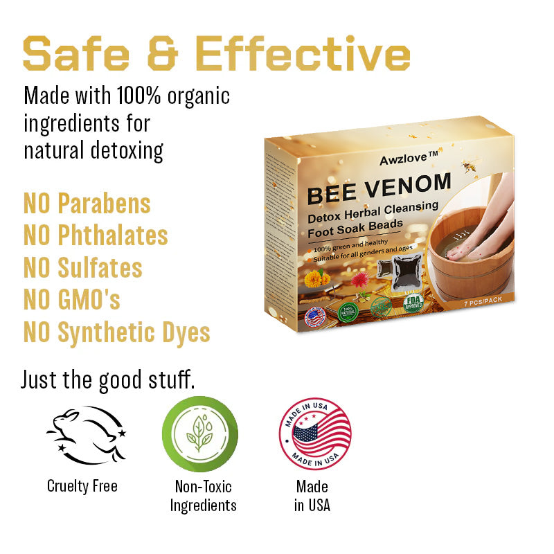 🎭Awzlove™ Bee Venom Detox Herbal Cleansing Foot Soak Beads ⭐(👨⚕️AAD RECOMMENDS) ✅